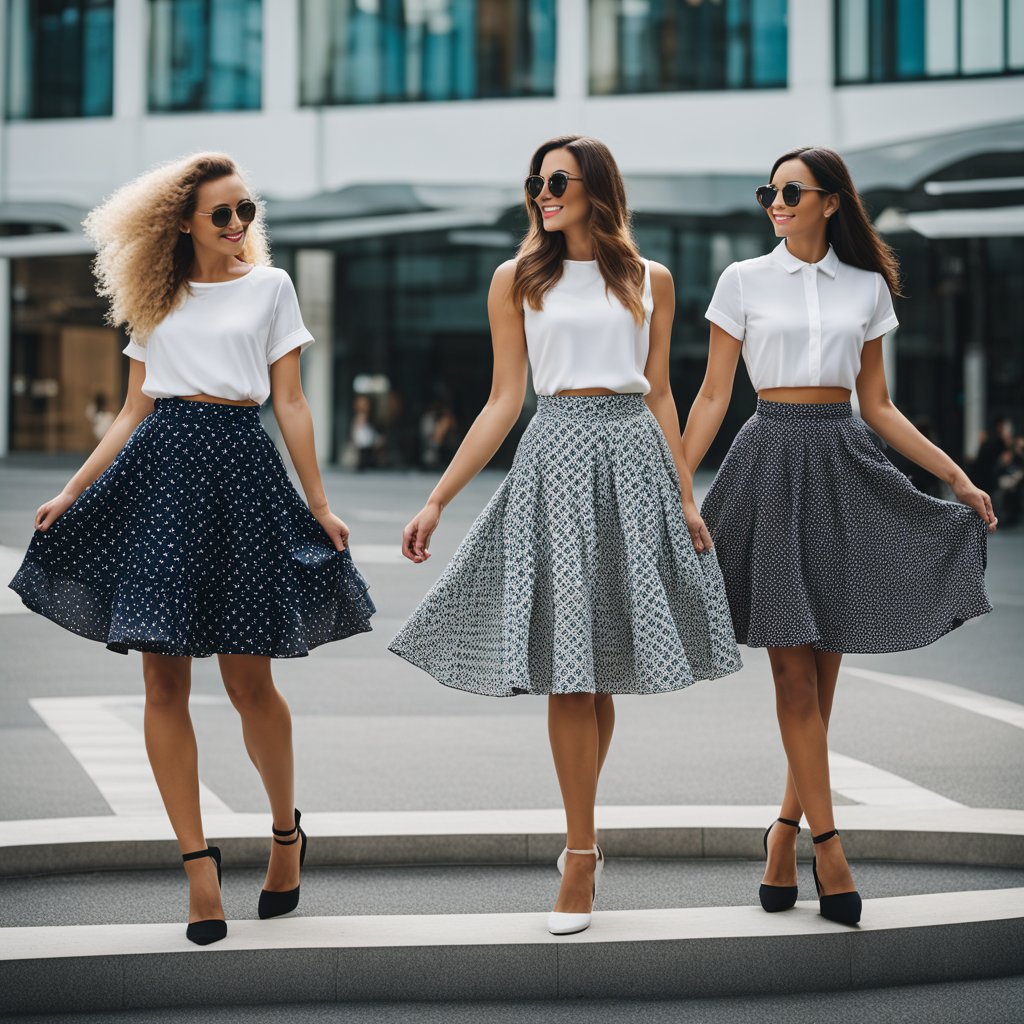SP0529 | Flare skirt outfit, Midi flare skirt, Classy outfits